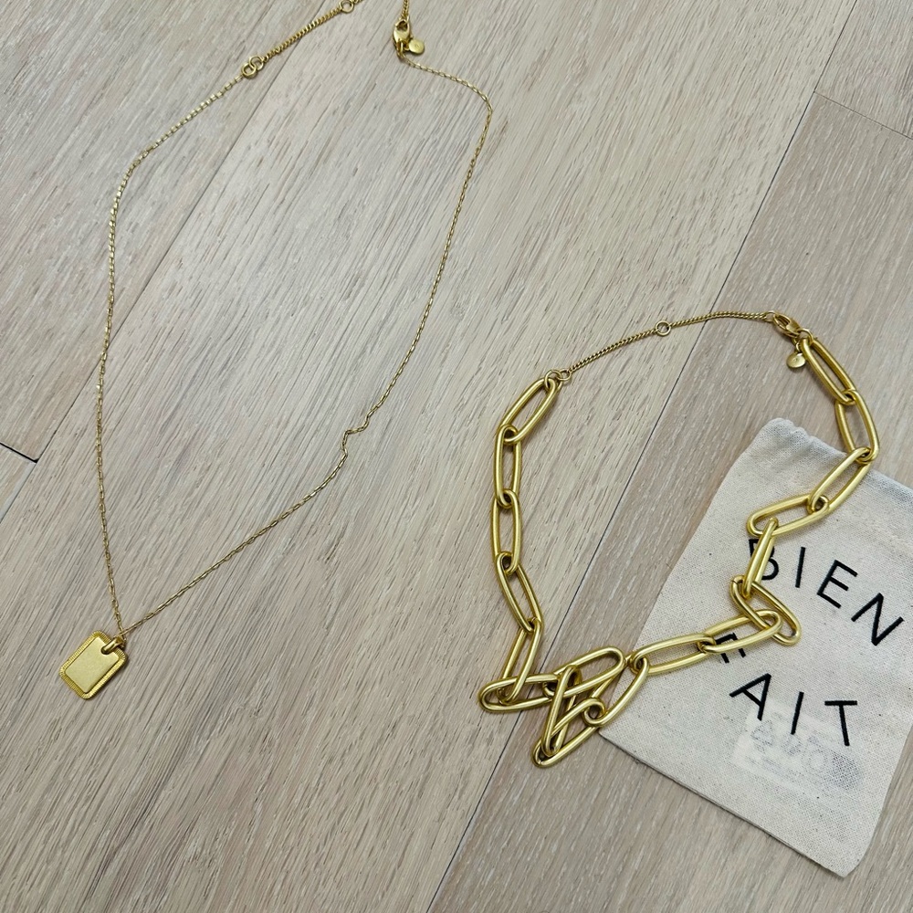 Madewell women Gold Chain Necklace Set